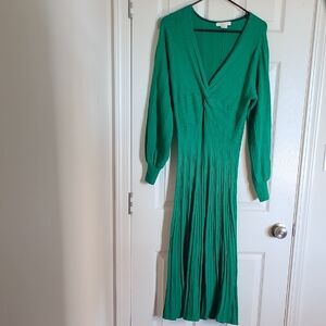 Boden Vibrant Green Long Sleeve Dress
